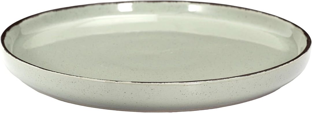 HOME DECO FACTORY, KA0446, 12 Piece Green Time Stoneware Dinnerware Set, Artisanal Design, Durable a