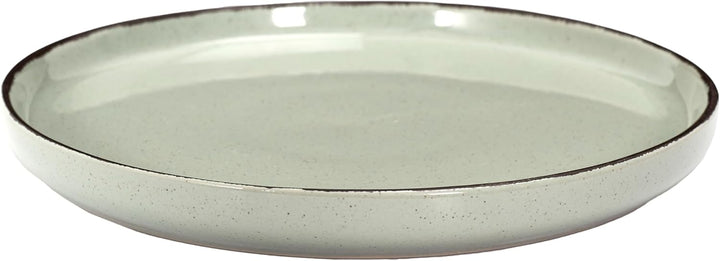 HOME DECO FACTORY, KA0446, 12 Piece Green Time Stoneware Dinnerware Set, Artisanal Design, Durable a
