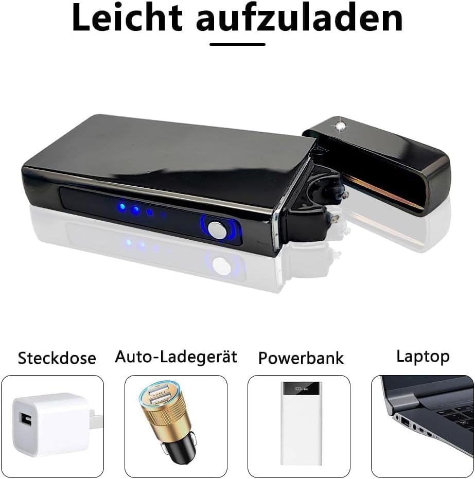 GADATOP Arc Plasma Flamme Feuerzeug USB wiederaufladbares, winddichtes elektrisches Feuerzeug für Ke