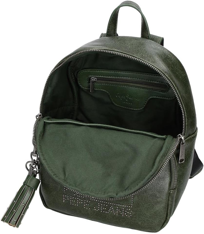 Pepe Jeans Donna Lässiger Rucksack Schwarz Tasche Olive, Tasche Olive