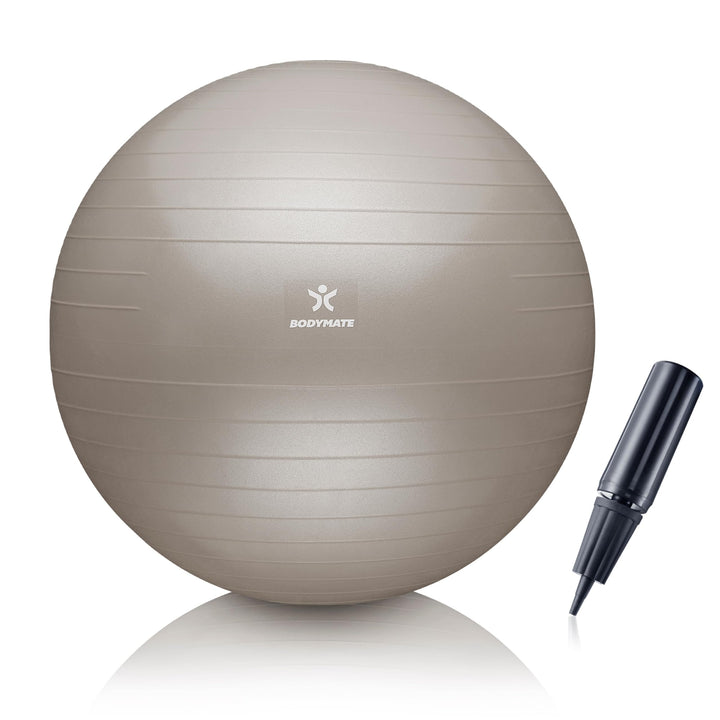 BODYMATE Gymnastikball Sitzball Trainingsball mit GRATIS E-Book inkl. Luft-Pumpe, Ball für Fitness,