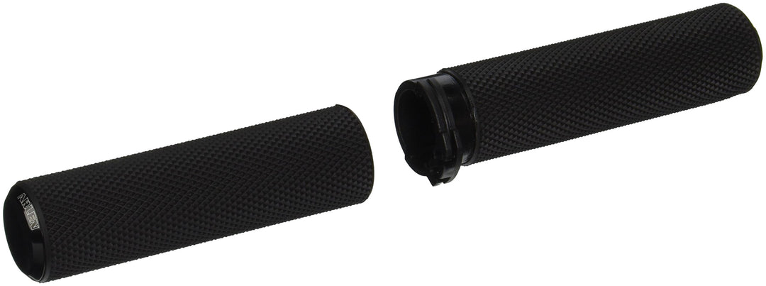 Arlen Ness schwarz Knurled Fusion Griffe Harley Davidson Doppelkabel, Schwarz