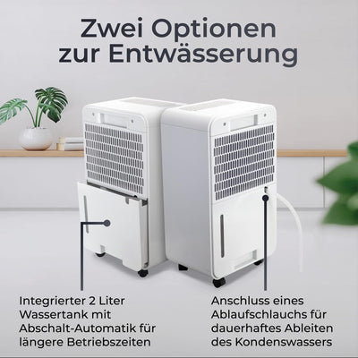 KLAMER Luftentfeuchter elektrisch 12L, 100m³ Luftumwälzung pro Stunde, 280W starker Raumentfeuchter,