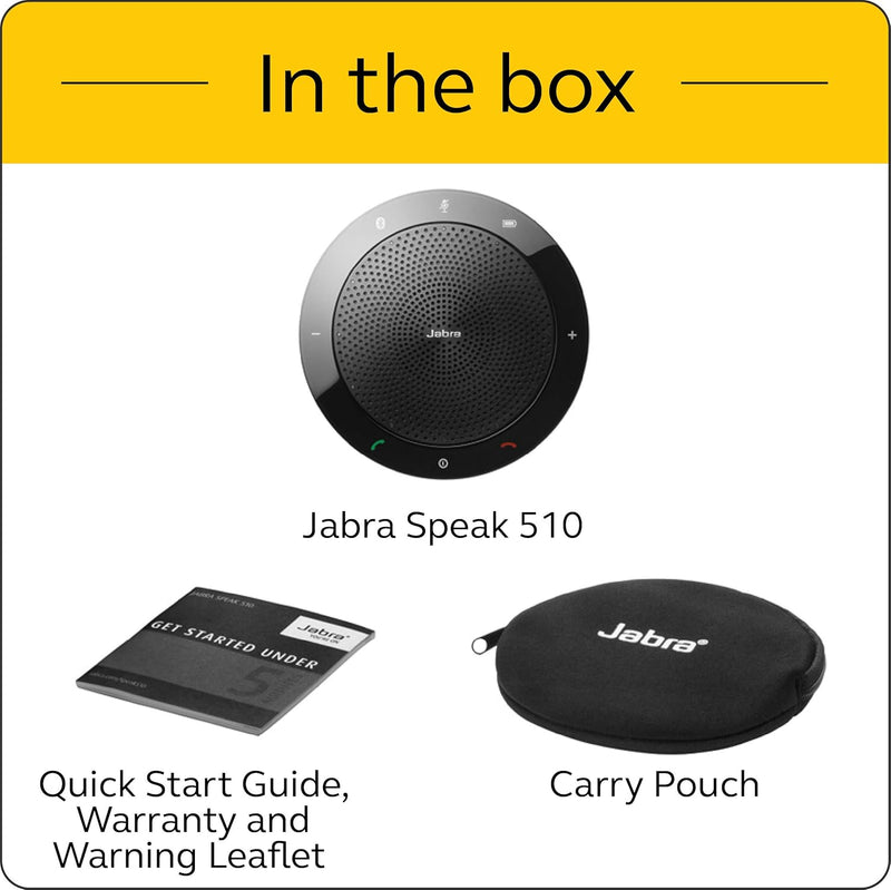 Jabra Speak 510 Konferenzlautsprecher - Microsoft zertifizierter tragbarer Lautsprecher mit USB-Ansc