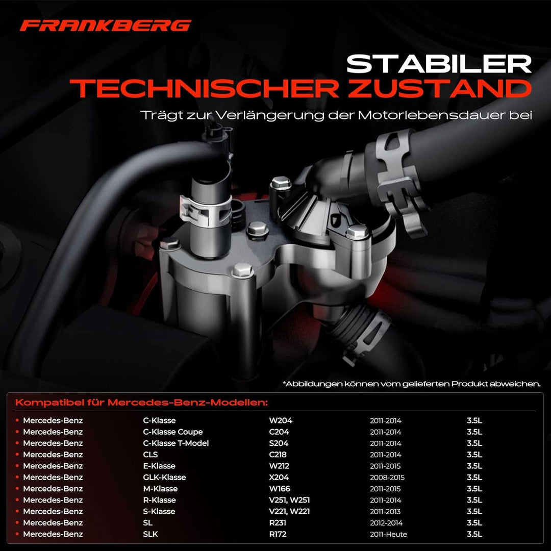 Frankberg 1x Thermostat Kompatibel mit C-Klasse 2011-2014 CLS 2011-2017 E-Klasse 2011-2016 GLK-Klass