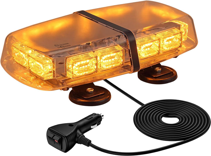 72 LED Rundumleuchte, 12/24V Amber Warnleuchte Warnblinkleuchte 7 Modi Warnlicht, E Zulassung, Blink