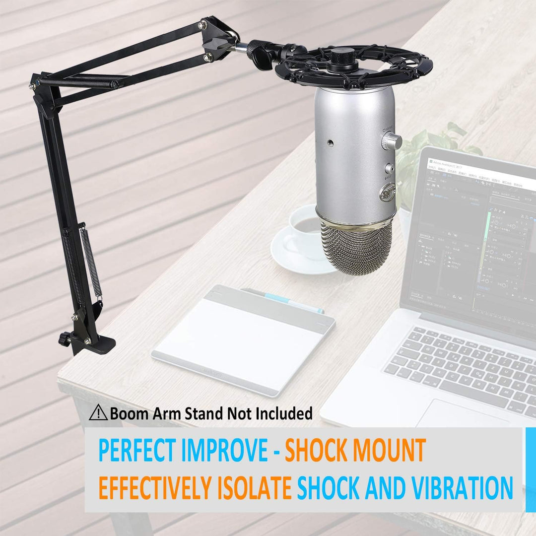 YOUSHARES Blue Yeti und Yeti Pro Mikrofon Spinne mit Popschutz, Legierung Mikrofonspinne Reduziert V