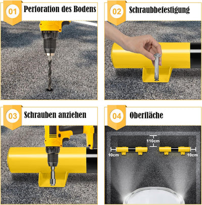 LZQ Garagenstopper Parkplatzbegrenzung Radstopper für Garage 2er-Pack mit Reflexionsstreifen Schwarz