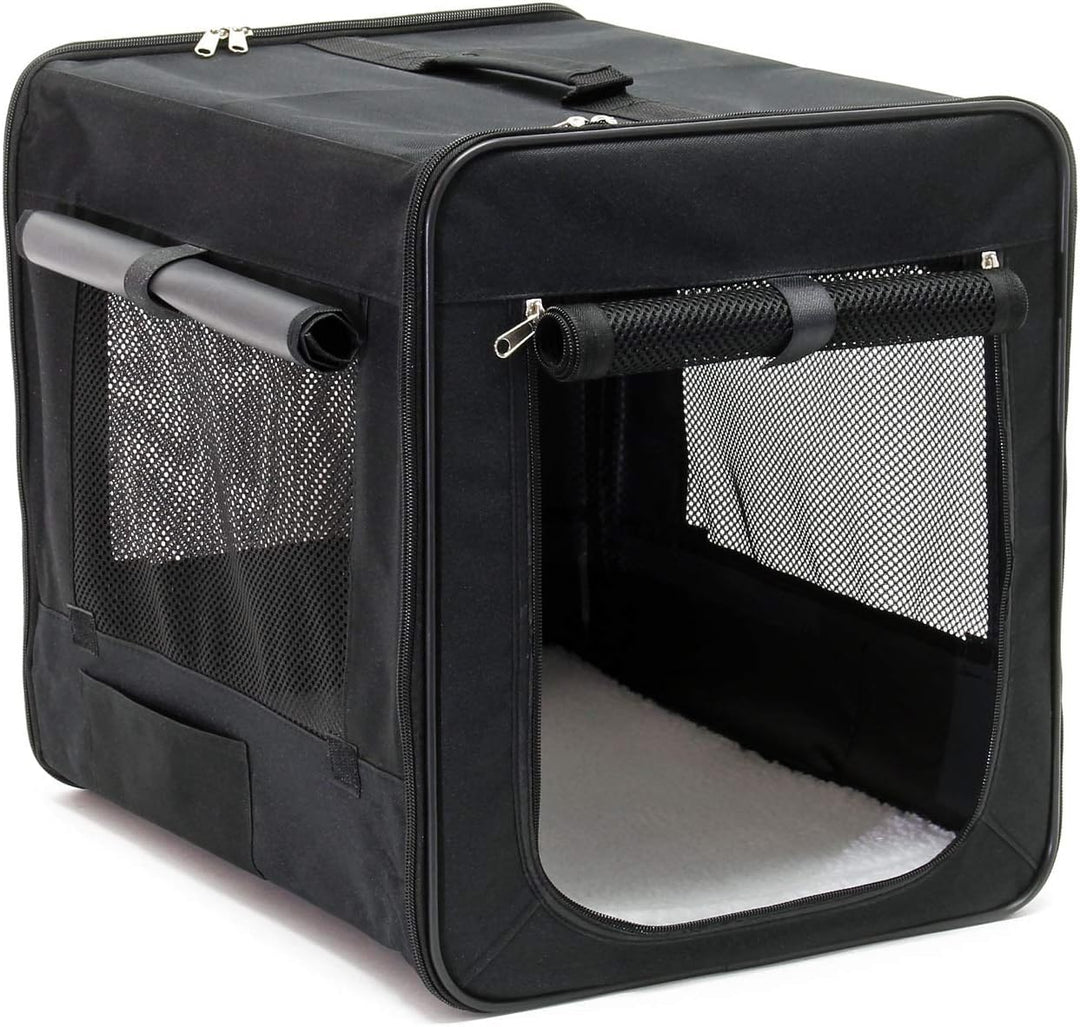 Fudajo Faltbare Transportbox für Hunde, Katzen S (42x36x41 cm), robust, leicht, sicher, Hundebox mit