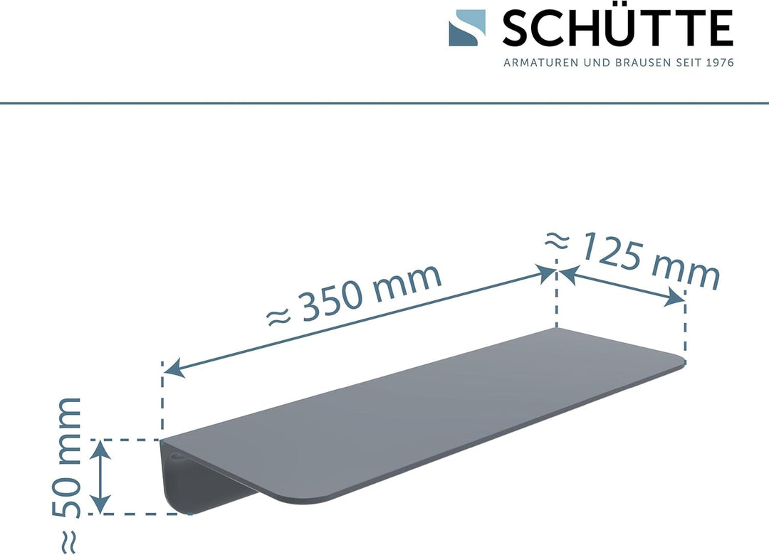 SCHÜTTE 10501 Duschablage selbstklebend Duschregal ohne Bohren Badregal Anthrazit Badablage zum Kleb