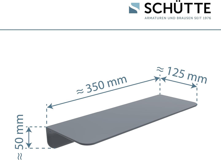SCHÜTTE 10501 Duschablage selbstklebend Duschregal ohne Bohren Badregal Anthrazit Badablage zum Kleb