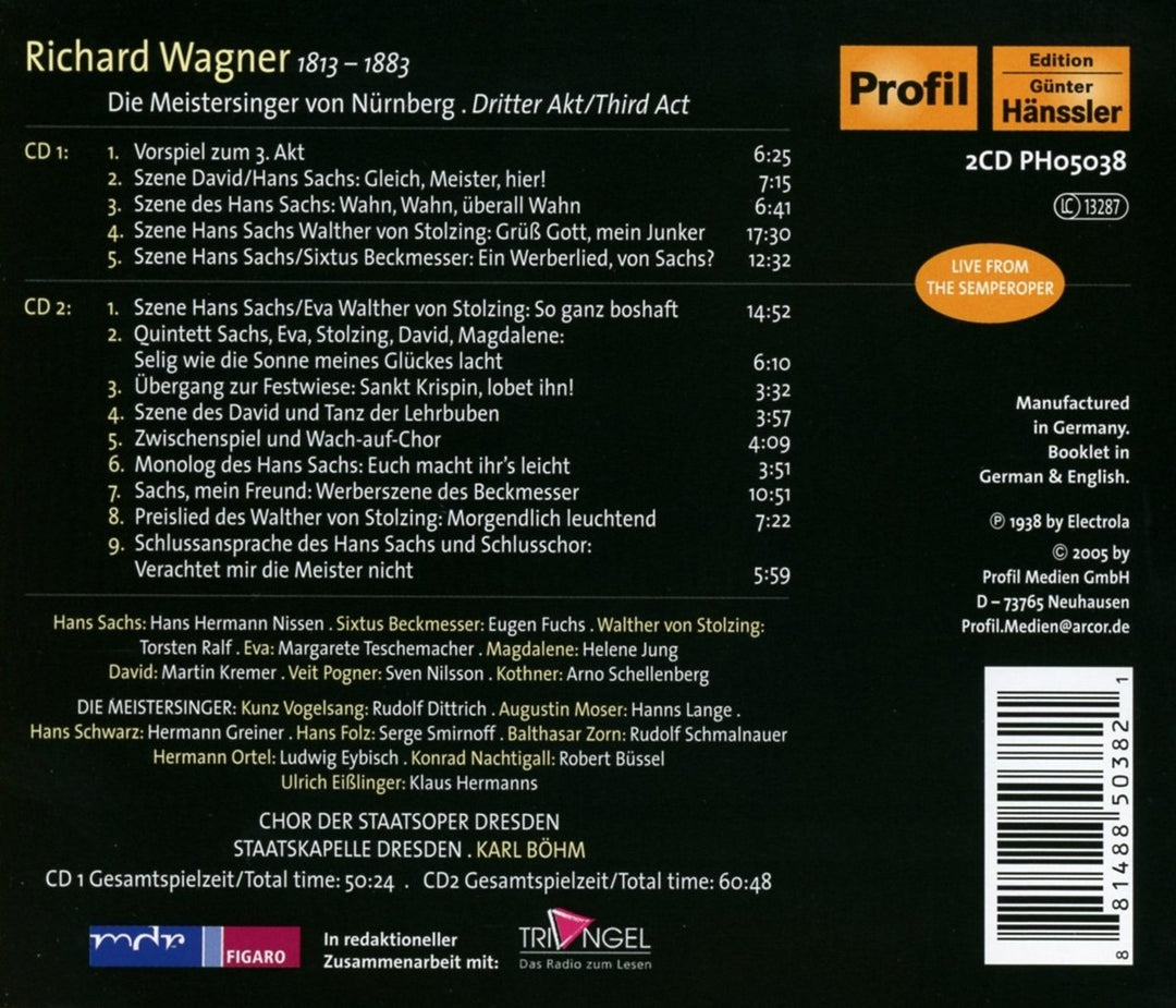 Staatskapelle Dresden Vol. 2; WAGNER:Meistersinger v. Nürnb., Audio-CD