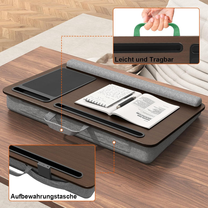 PUTORSEN Laptopkissen für Bett mit Kissen, Laptop Ständer Mausunterlage Passen bis zu 17,3 Zoll Note