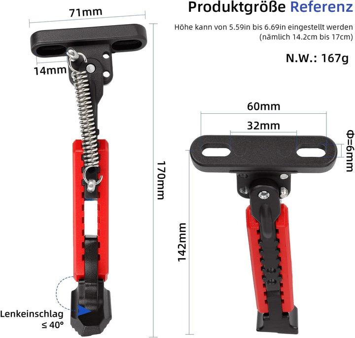 ulip Scooter Kickstand Parken Stand Füsse Unterstützung Ersatzteil Kompatibel für Ninebot Max G30/Ma