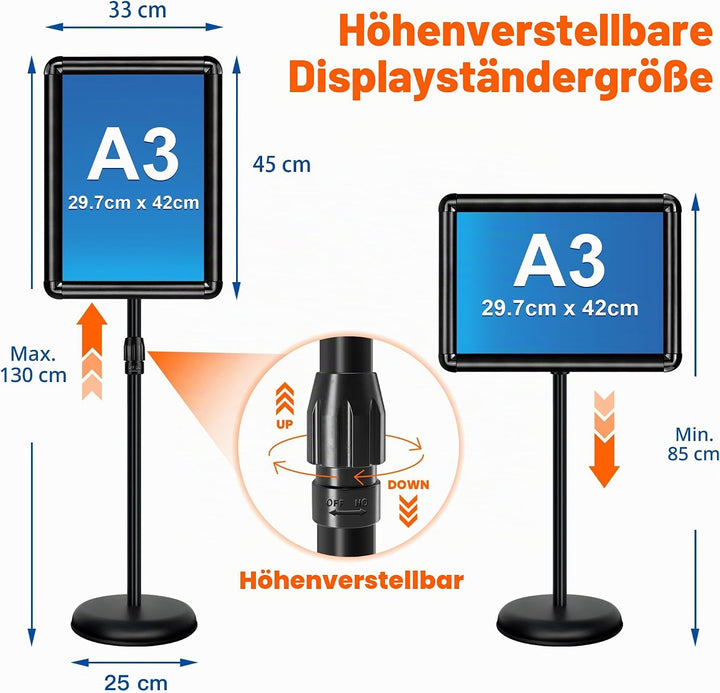 VAIIGO Posterständer für den Aussenbereich, Bodenschilderhalter, Menüschilderständer für vertikale u