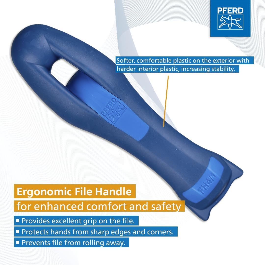 PFERD 532 WR 200 H 2 Werkstattfeilen-Set in PVC-Rolltasche, 5 Feilen, Kreuzhieb H2, 200mm, 11800532