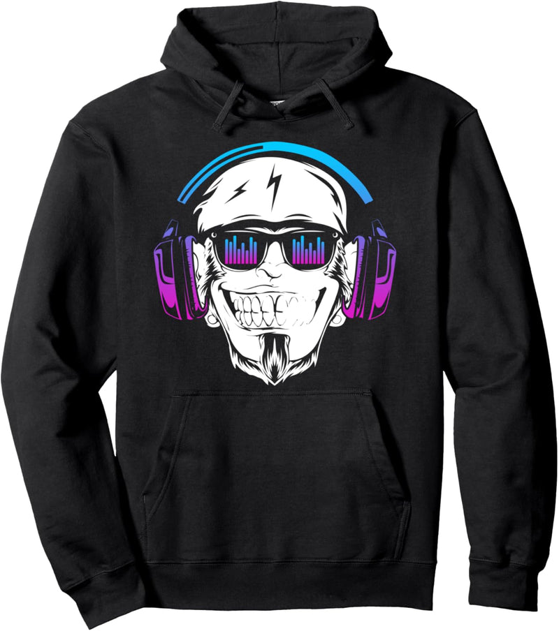 Affe Monkey mit DJ Kopfhörer und Sonnenbrille Design Pullover Hoodie