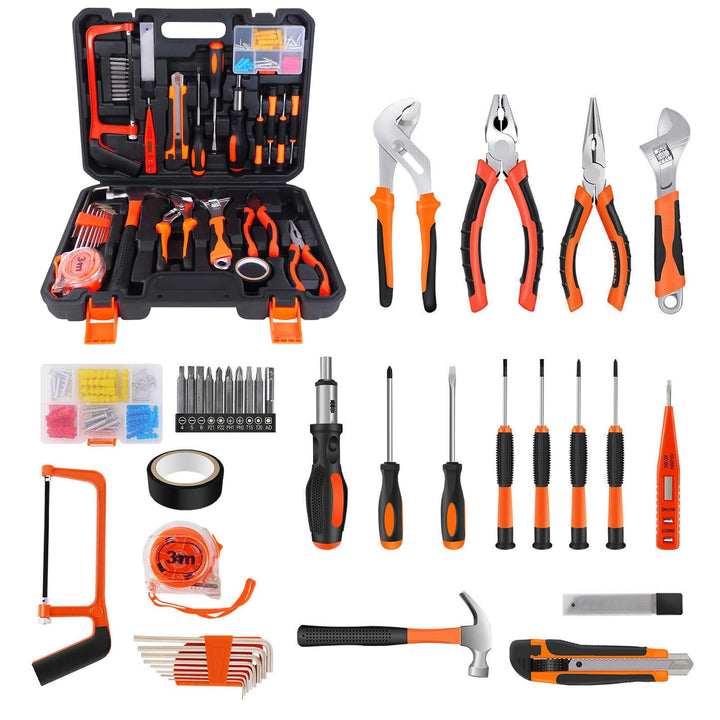 100 Stück Handwerkszeug,Multifunktion-Haushalts-Reparatur Werkzeug-Set