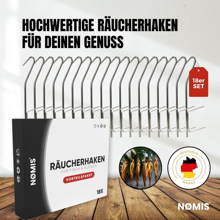 Räucherhaken Set | Fleischerhaken Edelstahl für Fisch und Fleisch | Edelstahl Räucherhaken Forelle,