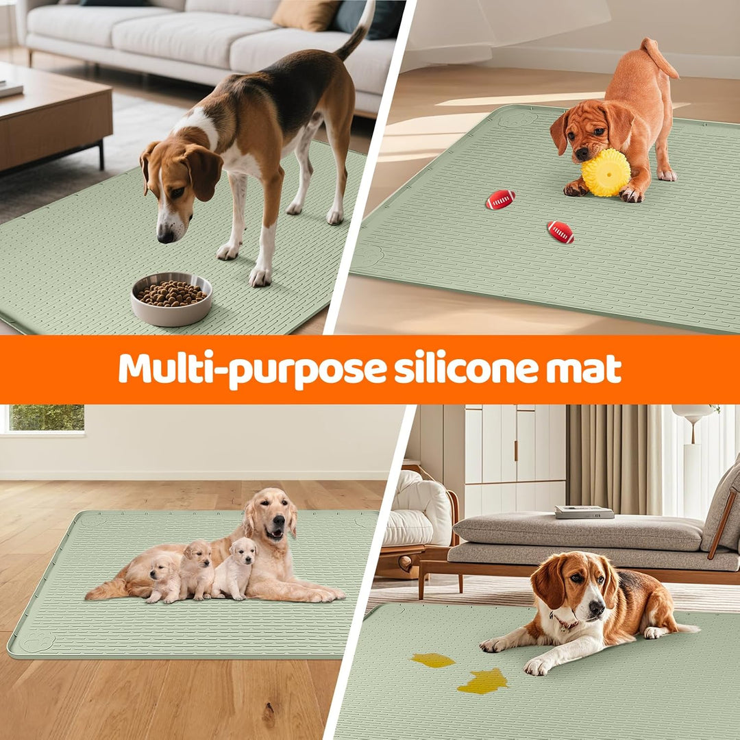 Hundetoilettenunterlagen, 101 x 71 cm grosse Wiederverwendbare Silikonmatte Hundetrainingspads, wasc