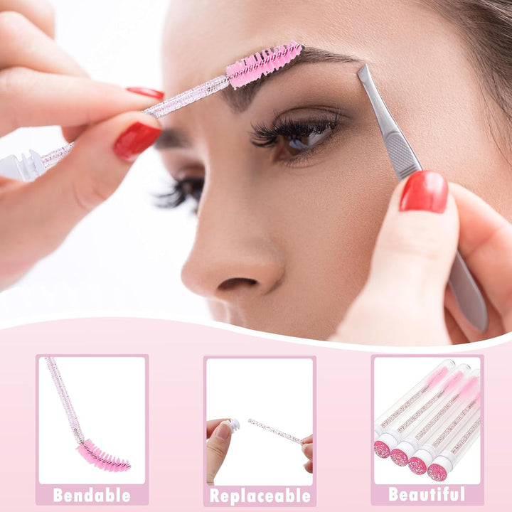 50PCS Lash Shampoo Flaschen Bürsten Set, leere Pumpflasche, Reinigungsbürste, Wimpernverlängerungsro
