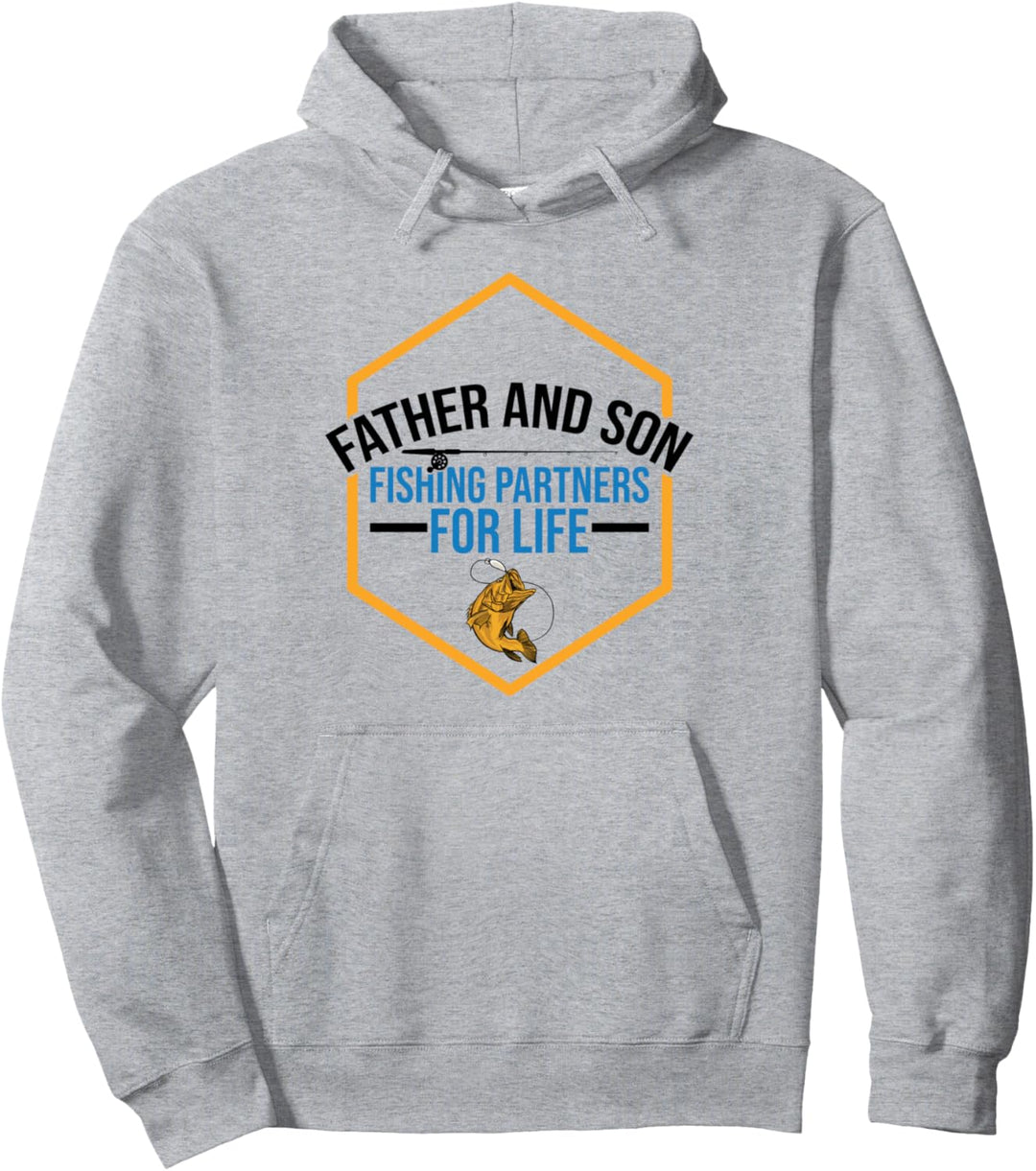 Father and Son Fishing Partner For Life Ice Fishing Rod Pullover Hoodie