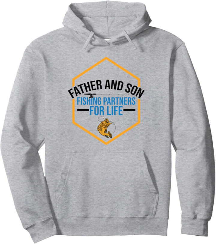 Father and Son Fishing Partner For Life Ice Fishing Rod Pullover Hoodie