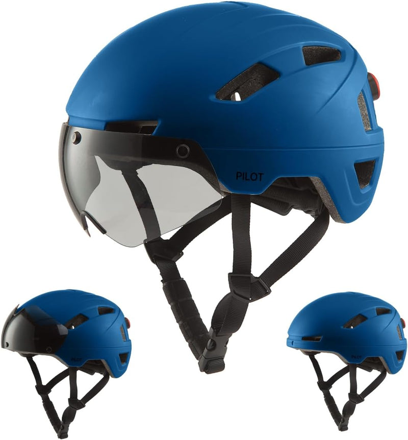 GOOFF Pilot S-Pedelec Helm - Schutz für schnelle E-Bike Fahrten – Fahrradhelm mit Visier und Licht –