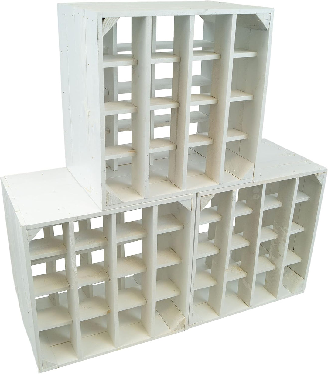 Kistenkolli Altes Land Weinregal 16er Weiss Masse 40x40x27cm Regalkiste Flaschenablage Weinregal Apf