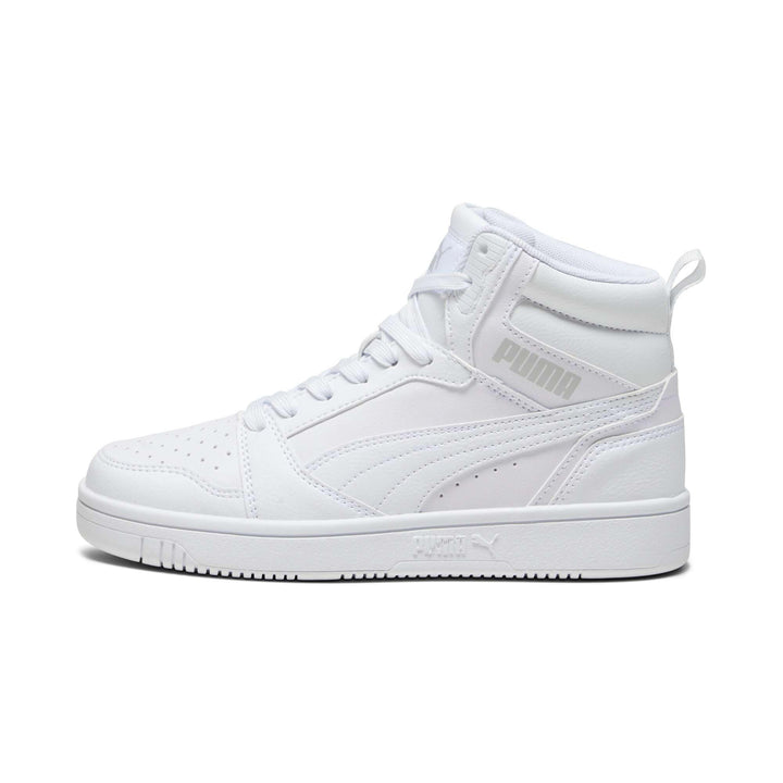 PUMA Unisex Kinder Rebound V6 Mid Jr Sneaker 38 EU White Cool Light Gray, 38 EU White Cool Light Gra