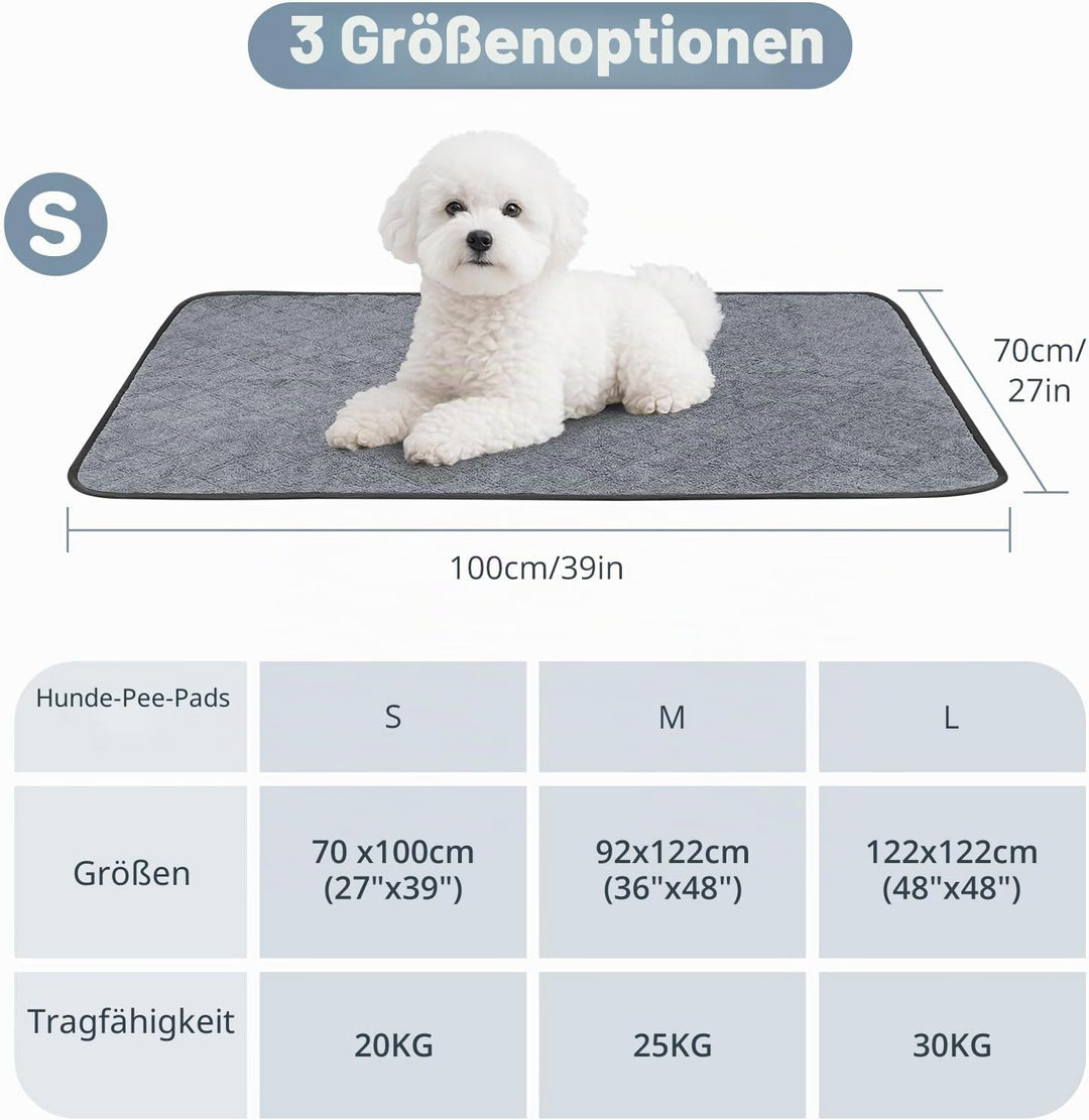 2PCS Waschbar Welpen Unterlagen Haustier, 70x100cm Schnell Absorbierend Haustier Hygieneunterlage, W