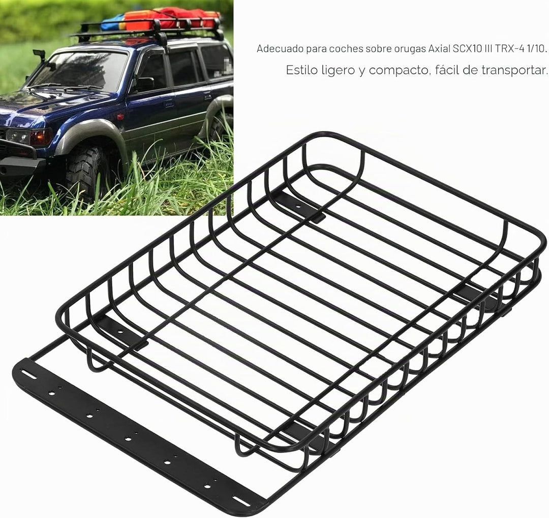Drfeify 1/10 RC Autodachträger, Metall RC Gepäckträger RC Gepäckträger RC Autoteile Kompatibel mit A