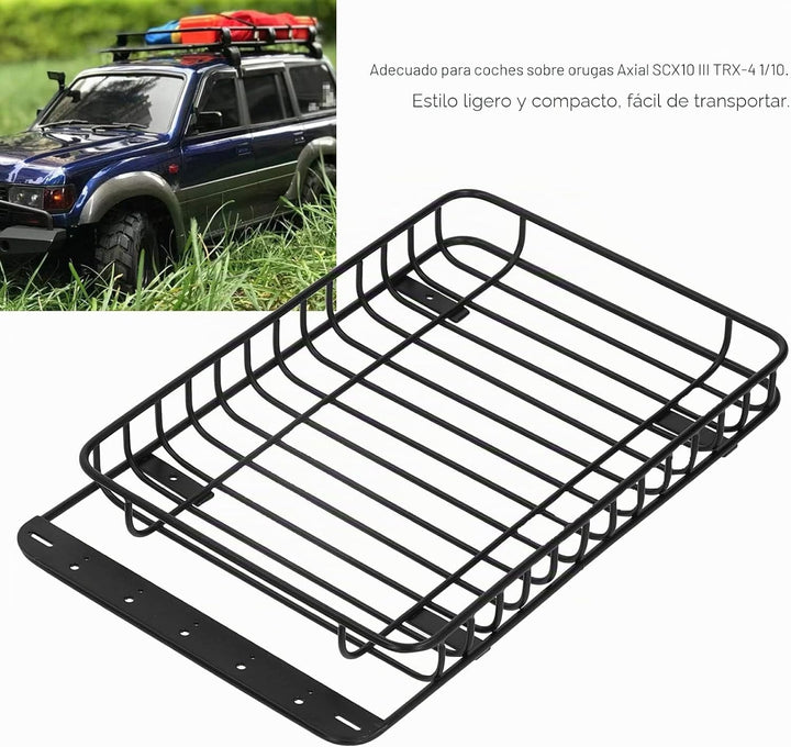 Drfeify 1/10 RC Autodachträger, Metall RC Gepäckträger RC Gepäckträger RC Autoteile Kompatibel mit A