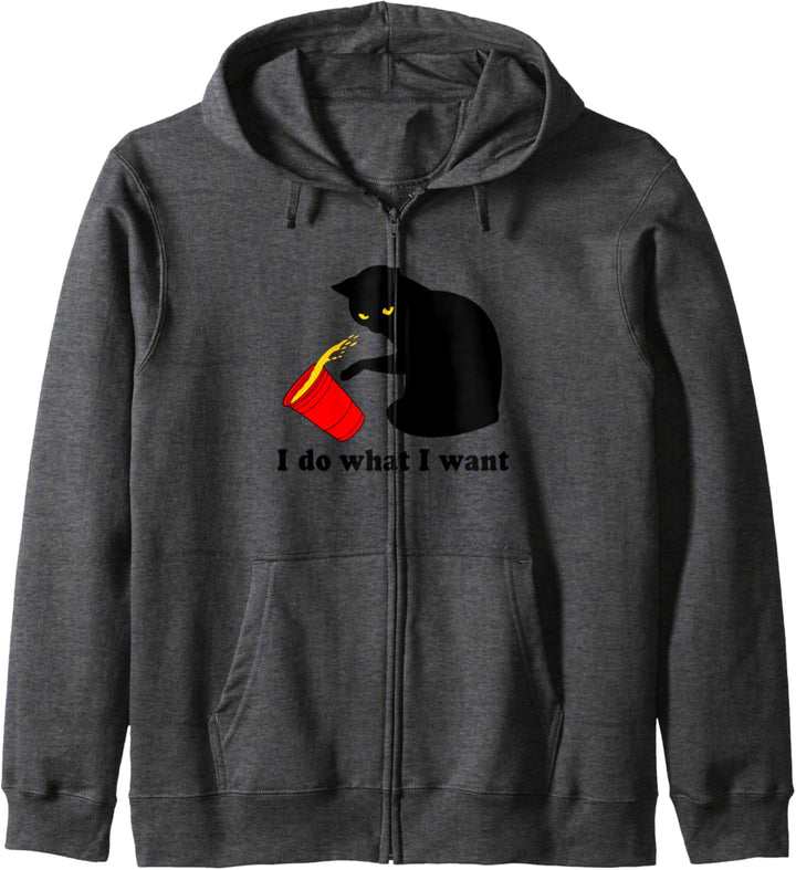 Do What I Want Black Cat Red Cup Funny Kapuzenjacke