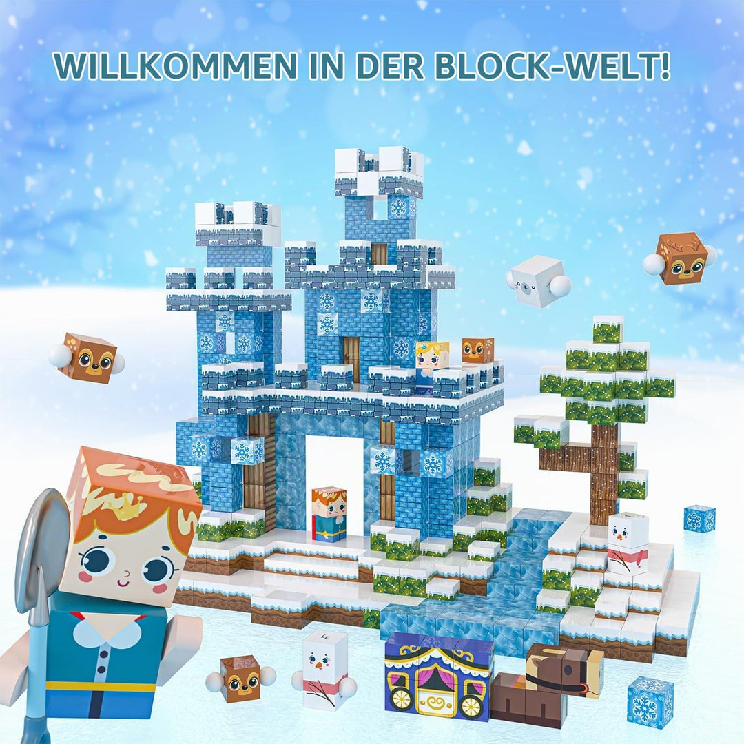 Kryzomat Magnetische Bausteine, Magnetbausteine 100 PCS für 3+ Jahre Alt, Magnetic Blocks Spielzeug-