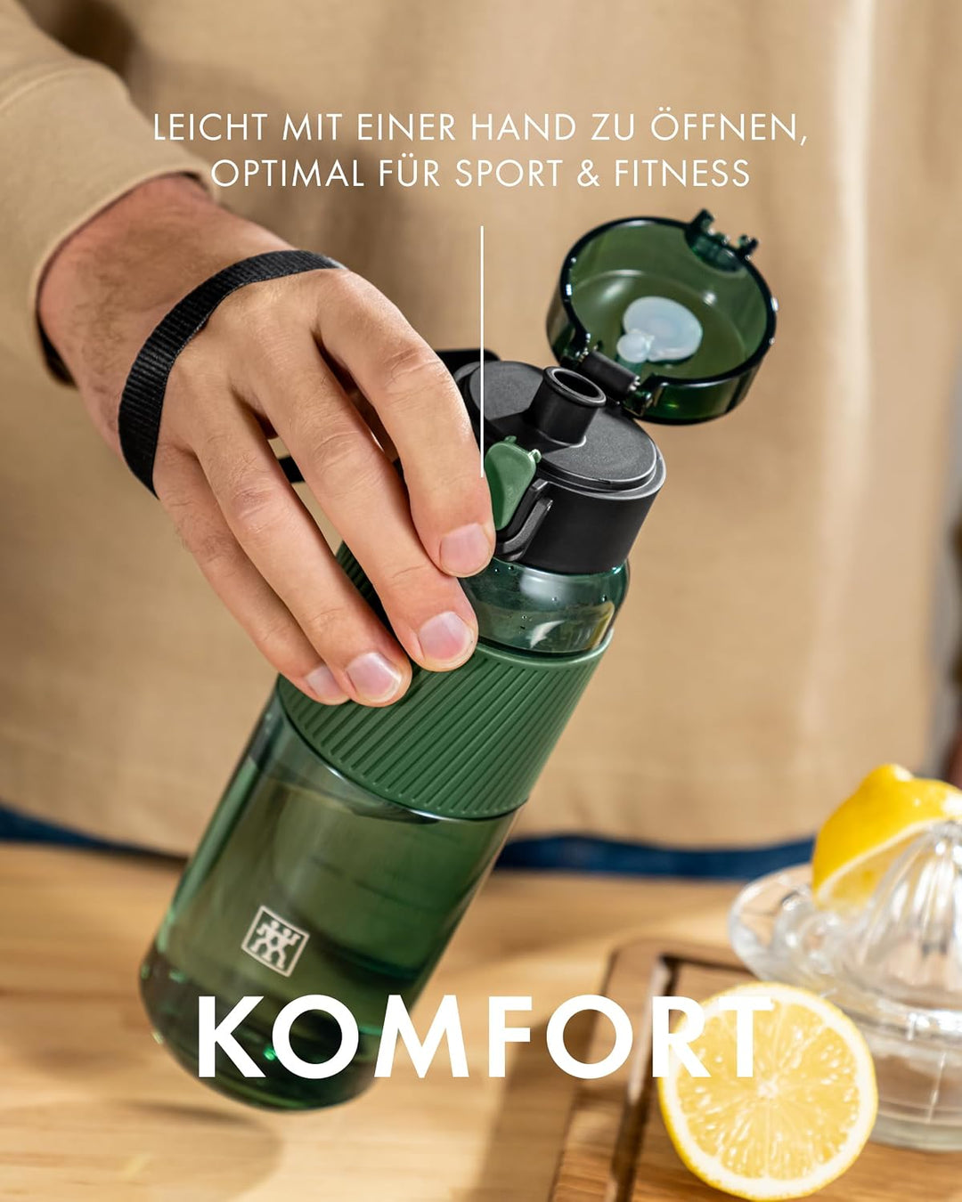 ZWILLING Trinkflasche BPA-frei, Wasserflasche für Fitness, Freizeit und Büro, Sportflasche aus Trita