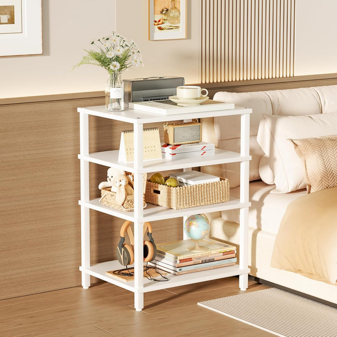 Kinder Bücherregal mit 5 Bücherdisplays und 4 Ablagefächer, Gross Holzfarbe Kinderregal Büchergestel