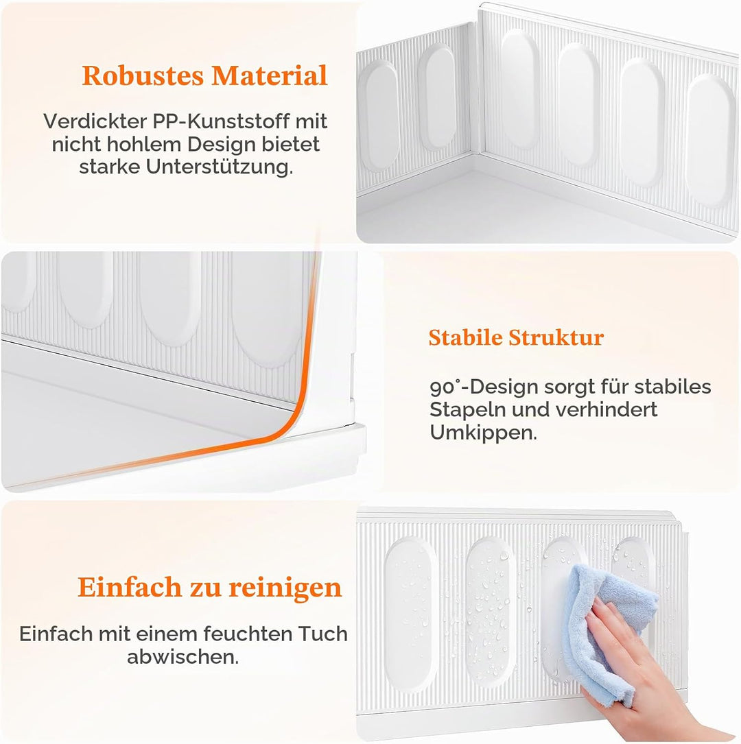Lifewit 8er Set Stapelbare Kleiderschrank Organizer, Ausziehbar Kunststoff Ordnungssystem für Schran