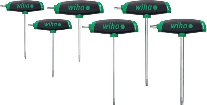 Wiha Stiftschlüssel Set 6-tlg. mit Quergriff TORX® I ComfortGrip mit Seitenabtrieb I Satz T10 - T40