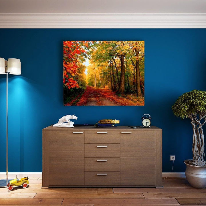 Artnapi Malen nach Zahlen Erwachsene mit Rahmen | DIY Handgemalt | Natur - Herbstwald | Kit für Anfä