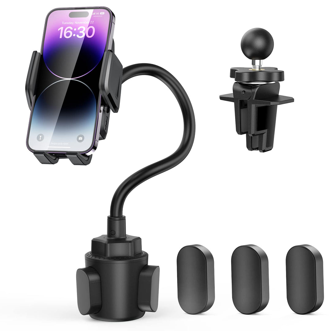 TECKNET Handyhalterung für Auto 2-in-1 – KFZ Handy Halterung für Lüftungslöcher & Getränkehalter, Bi