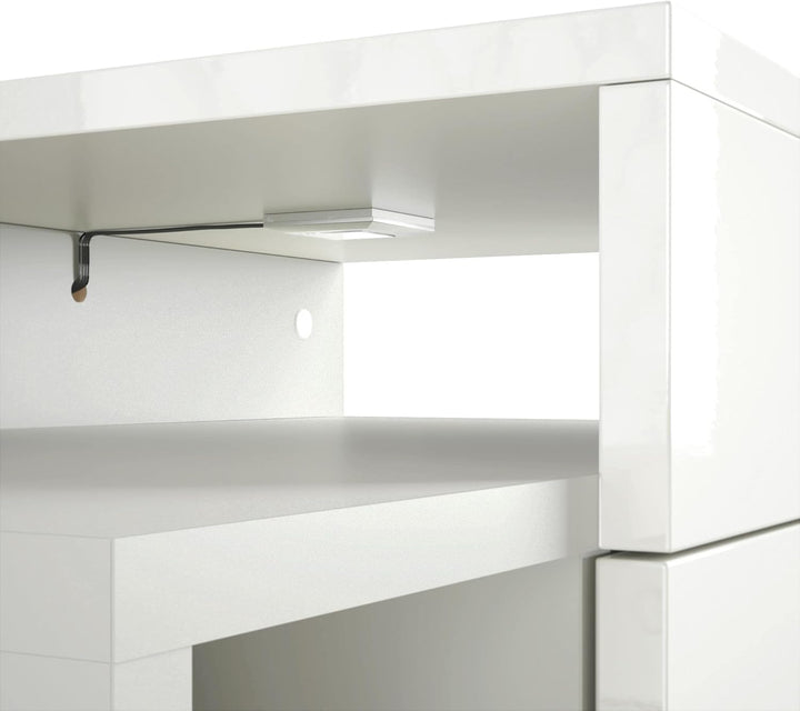 Vladon Nachttisch Queens, Nachttischschrank mit 2 Schubladen und 1 seitlichem Fach zur Wandmontage,