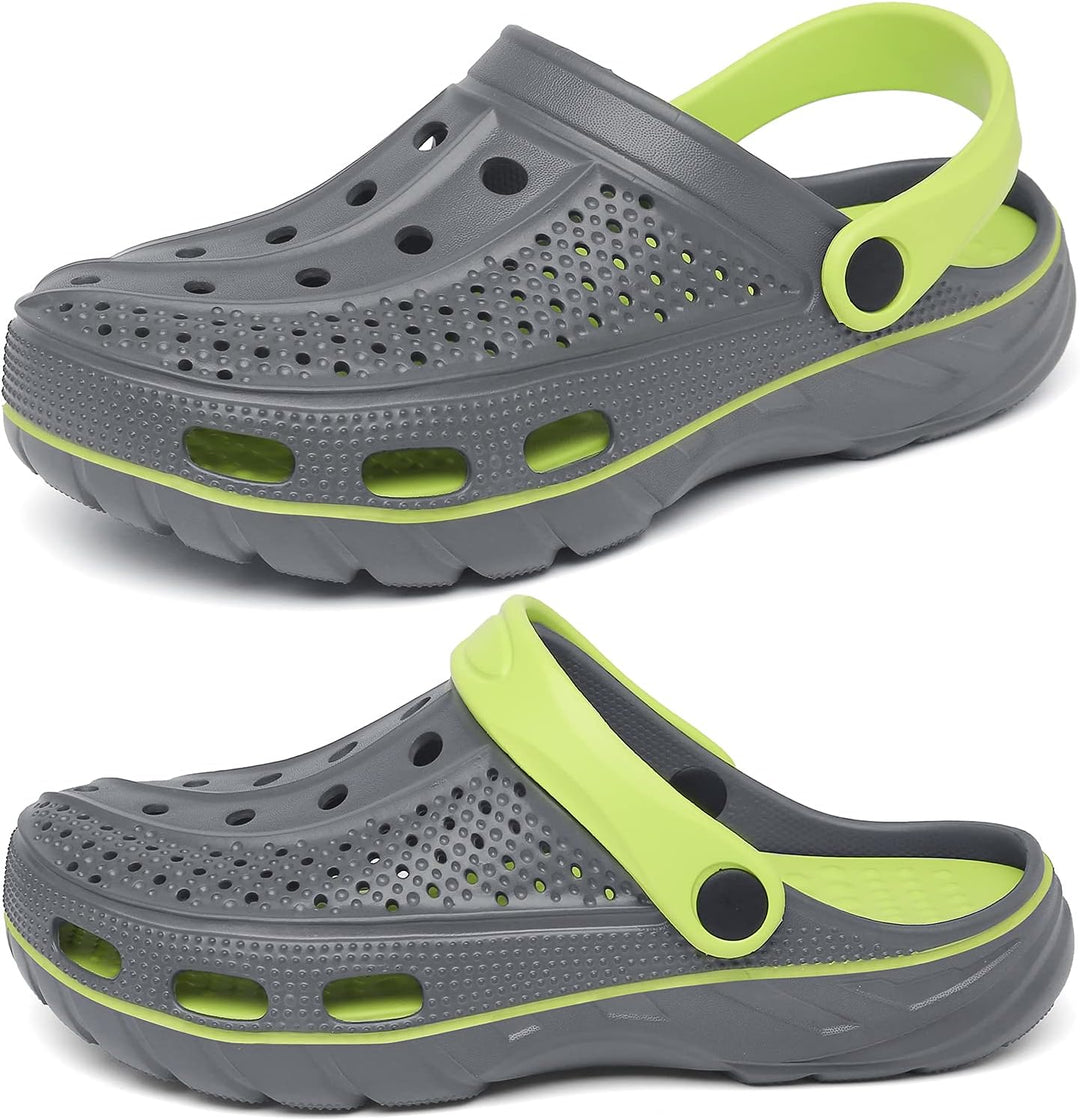 Unisex Clogs Pantoletten Sommer Hausschuhe Strand Sandalen Gartenschuhe mit Fussbett aus Weichem 44/