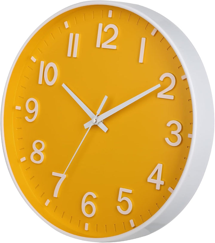HZDHCLH 30cm Lautlos Wanduhr Schleichende Sekunde mit Arabisch Ziffer ohne Ticken für Dekoration Woh