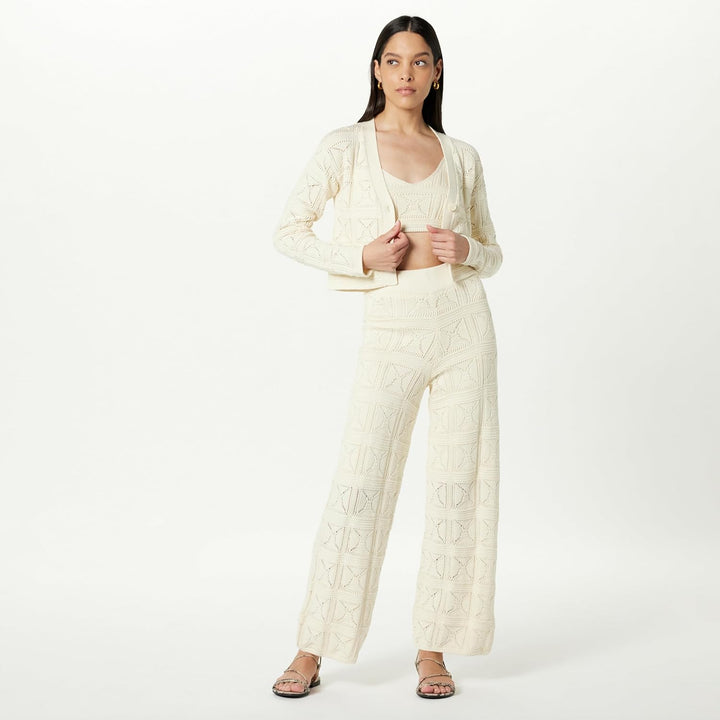 The Drop Damen Hose Diza Pull On Flare Leg Crochet Pant 5XL Grosse Grössen Birke, 5XL Grosse Grössen