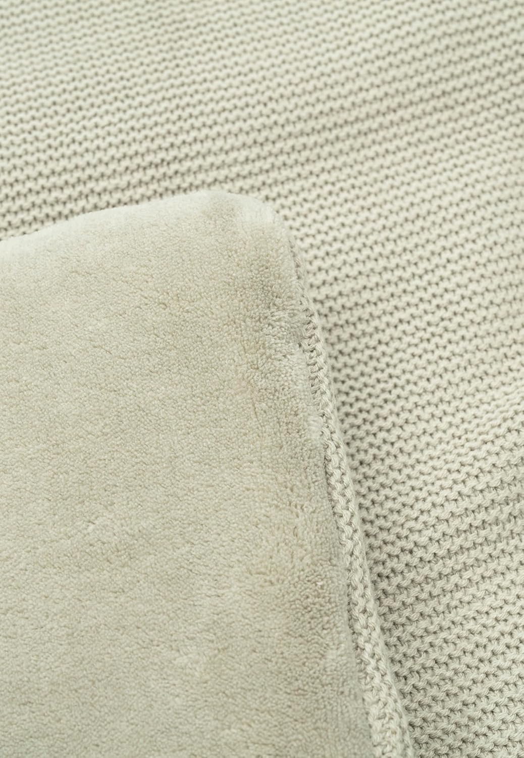 Jollein Krabbeldecke für Baby - Basic Knit, Olive Green - Laufgittereinlage - 75x95 cm - Strickmuste