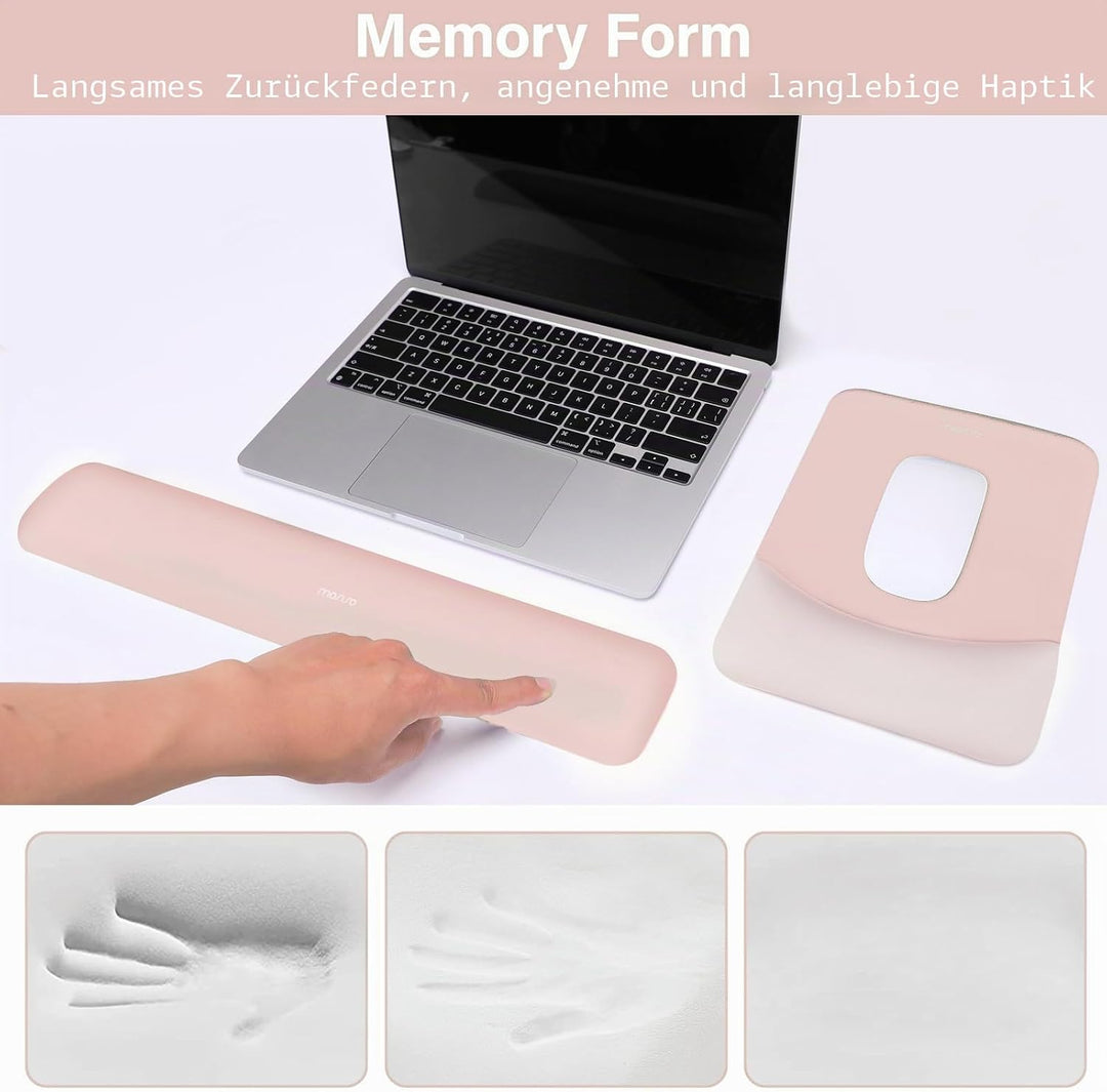 MOSISO Handgelenkstütze für Mauspad&amp;Tastatur Set, Rechteckig Ergonomisch Mauspad Rutschfest Basis Ho