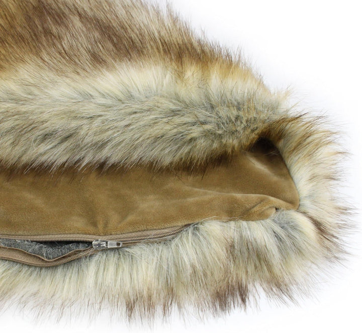 Gözze - Wohnkissenhülle, Kunstfell in edler Pelzoptik, Design Fuchs, 50 x 50 cm - Braun/Rot, Fuchs