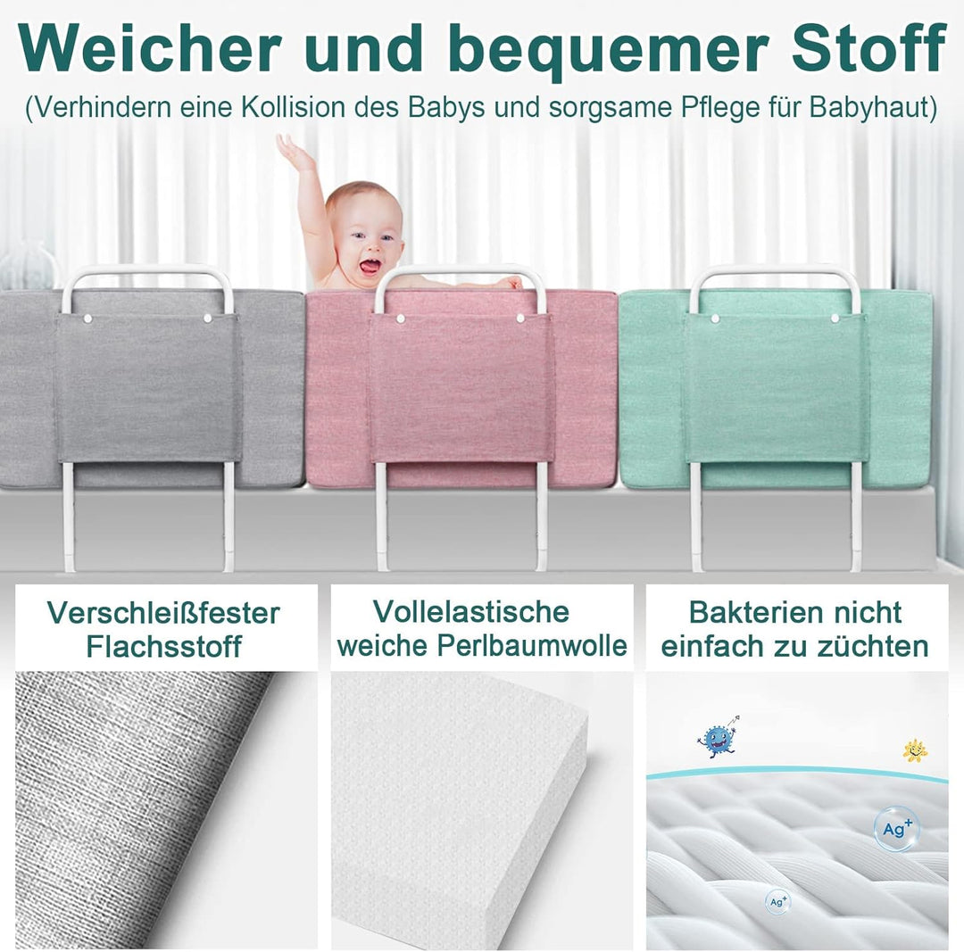 LZQ Kinderbettgitter Bettschutzgitter,Rausfallschutz Bett für Kinder, Höhenverstellbar Bettgitter fü