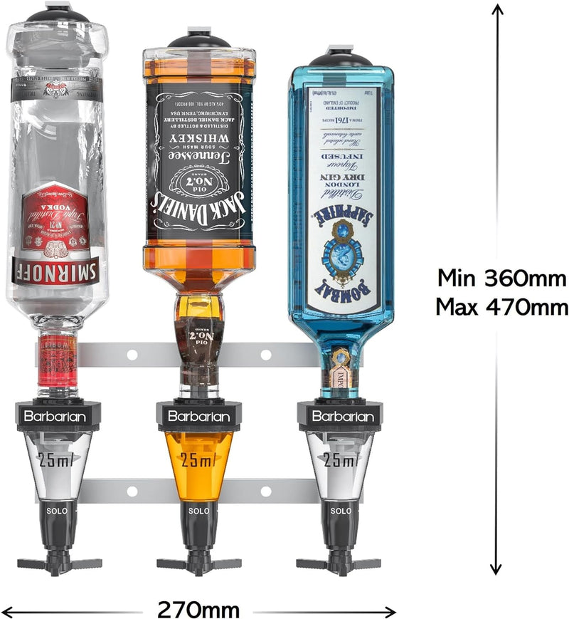 Barbarian Optics Mehrfach-Flaschenhalter, Wandhalter, für 4/6 Flaschen, für Hausbar, Schnaps, Wein,